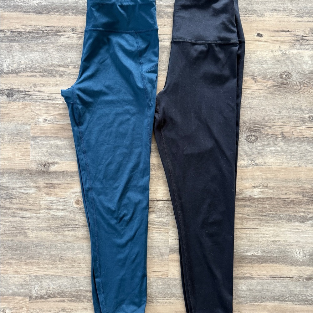 Sweaty Betty 7/8 Teal + Black Leggings